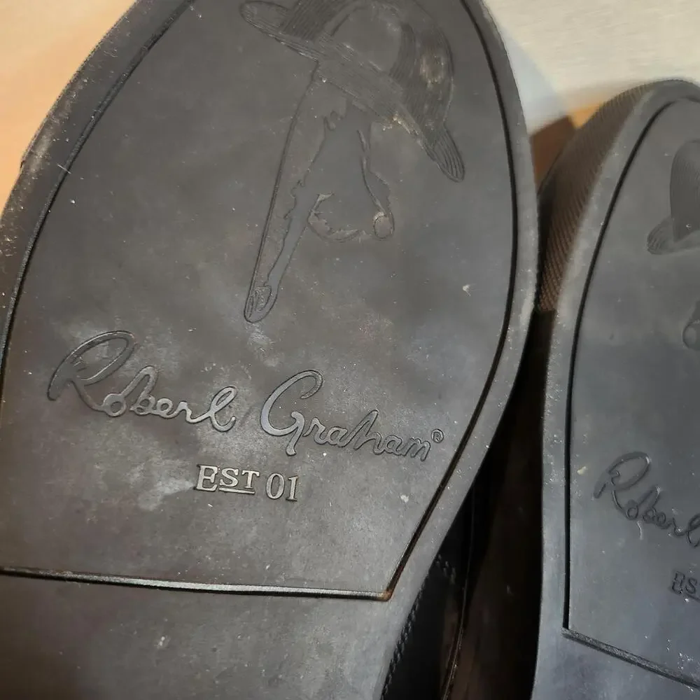 Robert Graham black leather low-top sneakers